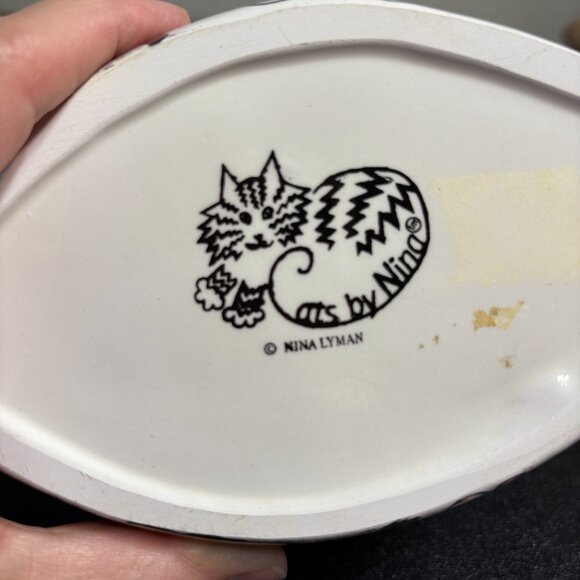 Vintage Cats By Nina Teapot Nina Lyman Ceramic - Picture 5 of 6